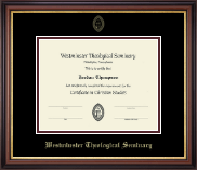 Westminster Theological Seminary certificate frame - Gold Embossed Certificate Frame in Regency Gold