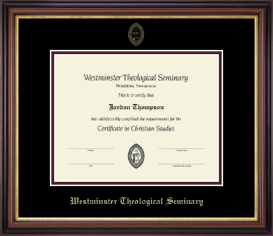 Westminster Theological Seminary certificate frame - Gold Embossed Certificate Frame in Regency Gold
