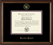 Wooster School in Connecticut diploma frame - Gold Embossed Diploma Frame in Williamsburg