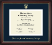 Wallace State Community College Gold Embossed Diploma Frame in Regency Gold