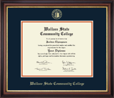Wallace State Community College diploma frame - Gold Embossed Diploma Frame in Regency Gold