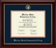 Wallace State Community College Gold Embossed Diploma Frame in Gallery