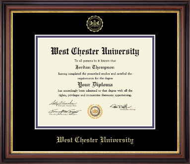 West Chester University diploma frame - Gold Embossed Diploma Frame in Regency Gold