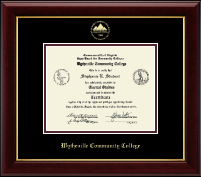 Wytheville Community College diploma frame - Gold Embossed Diploma Frame in Gallery