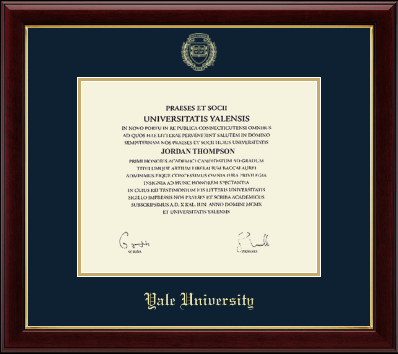 Yale University diploma frame - Gold Embossed Diploma Frame in Gallery