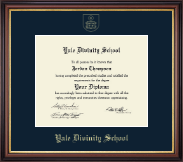 Yale Divinity School Gold Embossed Diploma Frame in Regency Gold