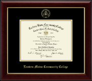 Eastern Maine Community College Gold Embossed Diploma Frame in Gallery