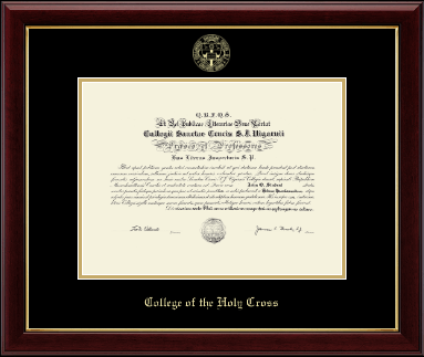 College of the Holy Cross diploma frame - Gold Embossed Diploma Frame in Gallery