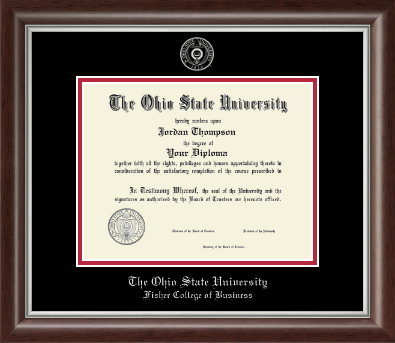 The Ohio State University diploma frame - Silver Embossed Diploma Frame in Devonshire
