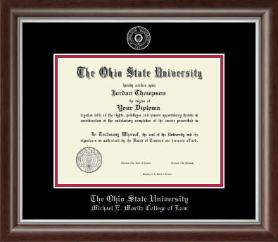 The Ohio State University diploma frame - Silver Embossed Diploma Frame in Devonshire