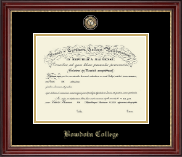 Bowdoin College Masterpiece Medallion Diploma Frame in Kensington Gold