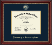 University of Southern Maine Masterpiece Medallion Diploma Frame in Kensington Gold