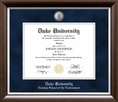Duke University diploma frame - Silver Medallion Diploma Frame in Devonshire