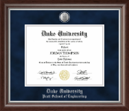 Duke University diploma frame - Silver Medallion Diploma Frame in Devonshire
