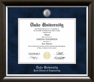 Duke University diploma frame - Silver Medallion Diploma Frame in Devonshire