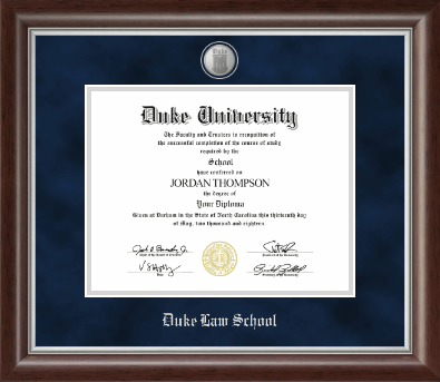 Duke University diploma frame - Silver Medallion Diploma Frame in Devonshire