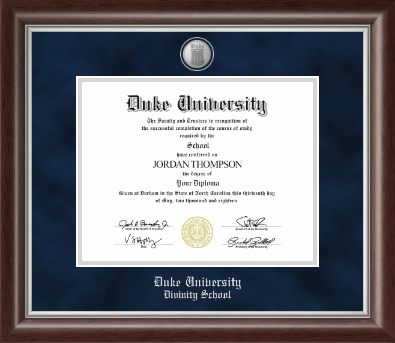 Duke University diploma frame - Silver Medallion Diploma Frame in Devonshire