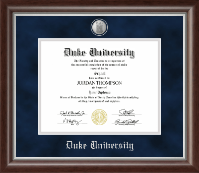 Duke University diploma frame - Silver Medallion Diploma Frame in Devonshire
