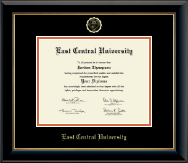 East Central University Gold Embossed Diploma Frame in Onyx Gold