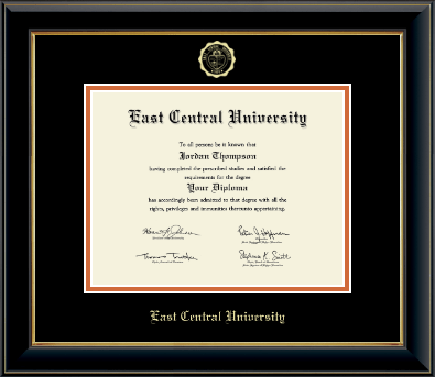 East Central University diploma frame - Gold Embossed Diploma Frame in Onyx Gold