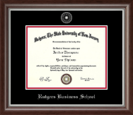 Rutgers University Silver Embossed Diploma Frame in Devonshire