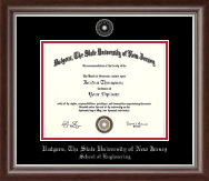 Rutgers University Silver Embossed Diploma Frame in Devonshire