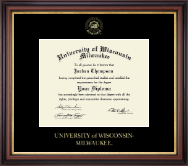 University of Wisconsin-Milwaukee Gold Embossed Diploma Frame in Regency Gold