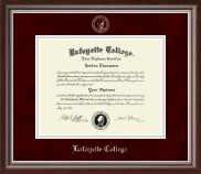 Lafayette College Silver Embossed Diploma Frame in Devonshire