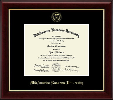 MidAmerica Nazarene University diploma frame - Gold Embossed Diploma in Gallery