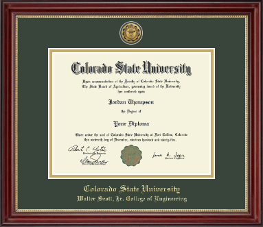 Colorado State University diploma frame - Masterpiece Medallion Diploma Frame in Kensington Gold