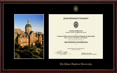 Johns Hopkins University diploma frame - Campus Scene Diploma Frame in Galleria