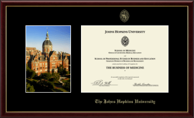 Johns Hopkins University certificate frame - Campus Scene Certificate Frame in Galleria