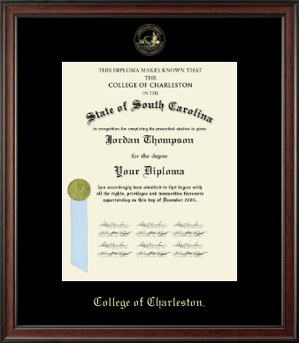 College of Charleston diploma frame - Gold Embossed Diploma Frame in Studio