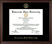 Kennesaw State University Gold Embossed Diploma Frame in Studio