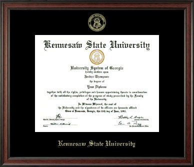 Kennesaw State University diploma frame - Gold Embossed Diploma Frame in Studio