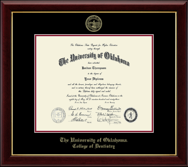 The University of Oklahoma diploma frame - Gold Embossed Diploma Frame in Gallery