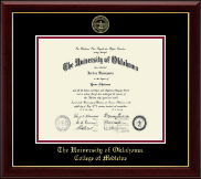 The University of Oklahoma diploma frame - Gold Embossed Diploma Frame in Gallery