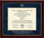 SUNY Upstate Medical University Gold Embossed Diploma Frame in Gallery