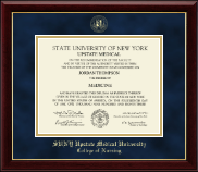 SUNY Upstate Medical University Gold Embossed Diploma Frame in Gallery