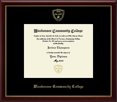 Waubonsee Community College diploma frame - Gold Embossed Diploma Frame in Galleria
