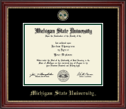Michigan State University Masterpiece Medallion Diploma Frame in Kensington Gold