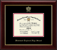 Westwood Regional High School Gold Embossed Diploma Frame in Gallery