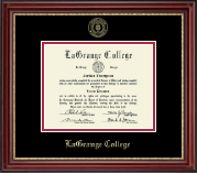 LaGrange College Gold Embossed Diploma Frame in Kensington Gold
