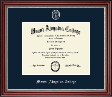 Mount Aloysius College diploma frame - Silver Embossed Diploma Frame in Kensington Silver