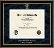Widener University School of Law Gold Embossed Diploma Frame in Onyx Gold