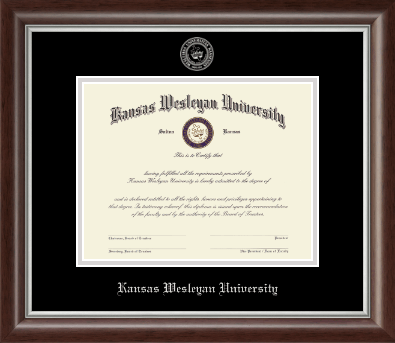 Kansas Wesleyan University diploma frame - Silver Embossed Diploma Frame in Devonshire