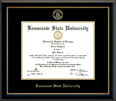 Kennesaw State University diploma frame - Gold Embossed Diploma Frame in Onyx Gold