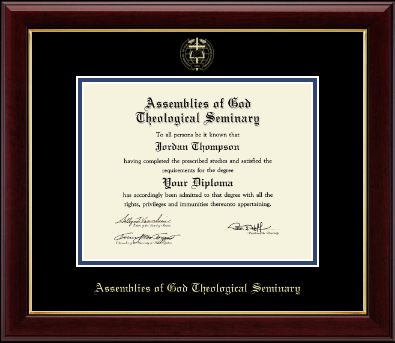 Assemblies of God Theological Seminary diploma frame - Gold Embossed Diploma Frame in Gallery