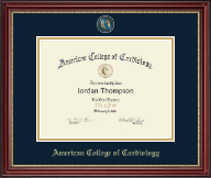 American College of Cardiology certificate frame - Masterpiece Medallion Certificate Frame in Kensington Gold