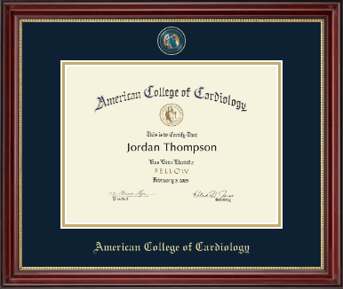 American College of Cardiology certificate frame - Masterpiece Medallion Certificate Frame in Kensington Gold